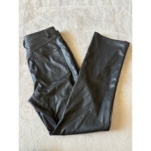 Bardot Size Medium Vegan Leather Pants‎ Bootcut Black Modern Chic Trousers